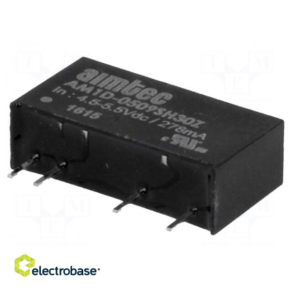 Converter: DC/DC | 1W | Uin: 4.5÷5.5V | Uout: 9VDC | Iout: 110mA | SIP7 фото 1
