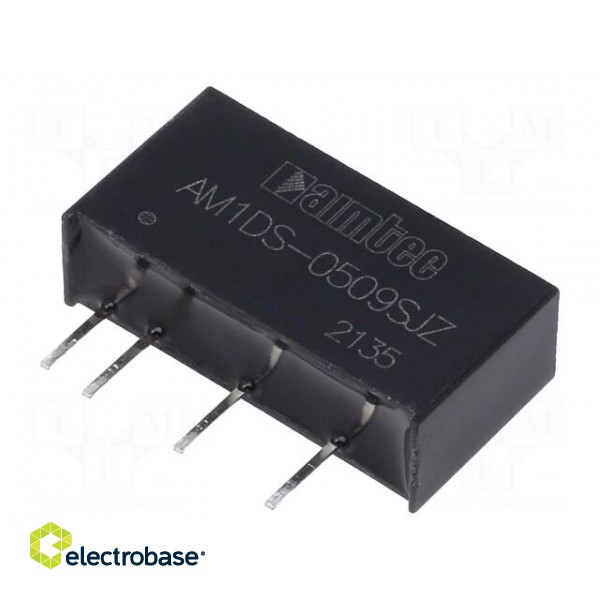 Converter: DC/DC | 1W | Uin: 4.5÷5.5V | Uout: 9VDC | Iout: 112mA | SIP7