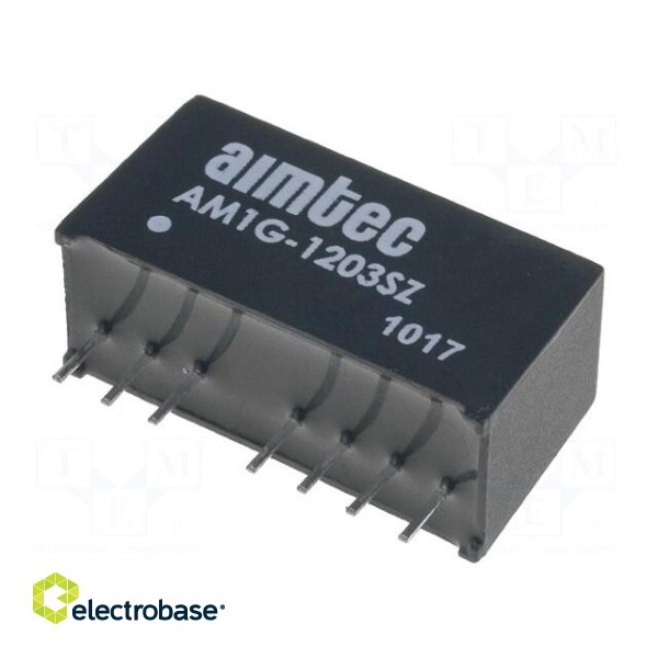 Converter: DC/DC | 1W | Uin: 9÷18V | Uout: 3.3VDC | Iout: 303mA