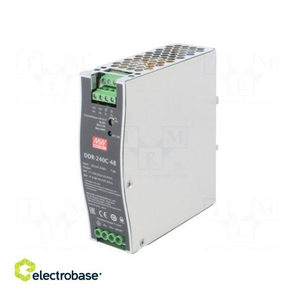 Power supply: DC/DC | 240W | 48VDC | 5A | 33.6÷67.2VDC | Mounting: DIN image 1