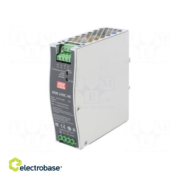 Power supply: DC/DC | 240W | 48VDC | 5A | 33.6÷67.2VDC | Mounting: DIN image 2