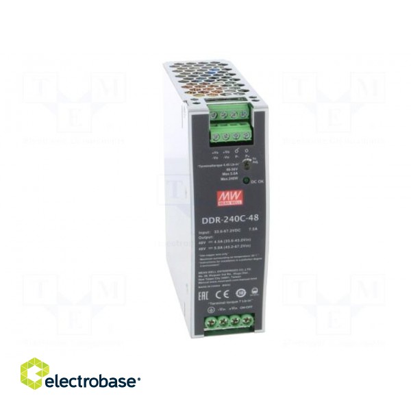 Power supply: DC/DC | 240W | 48VDC | 5A | 33.6÷67.2VDC | Mounting: DIN image 9