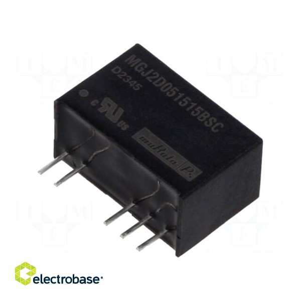 Converter: DC/DC | 2W | Uin: 5V | Uout: 15VDC | Uout2: -15VDC | Iout: 67mA