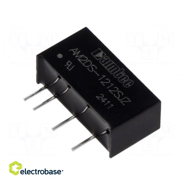 Converter: DC/DC | 2W | Uin: 10.8÷13.2V | Uout: 12VDC | Iout: 167mA | SIP7