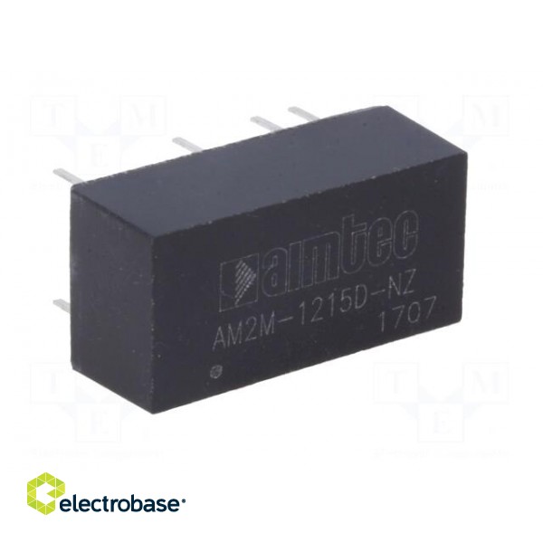 Converter: DC/DC | 2W | Uin: 10.8÷13.2V | Uout: 15VDC | Uout2: -15VDC image 2