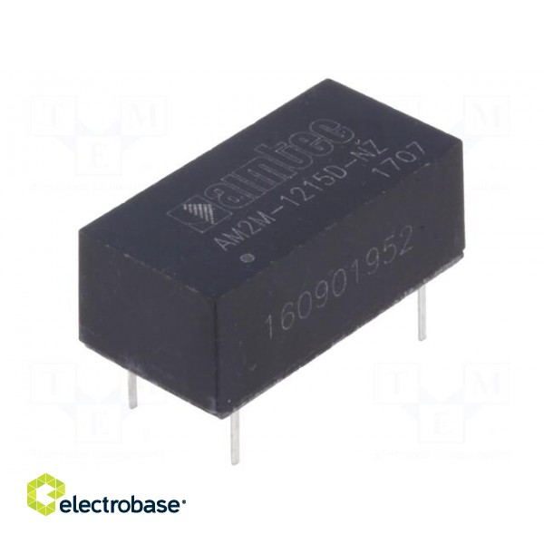 Converter: DC/DC | 2W | Uin: 10.8÷13.2V | Uout: 15VDC | Uout2: -15VDC image 1