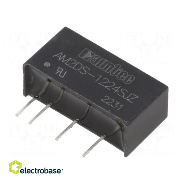 Converter: DC/DC | 2W | Uin: 10.8÷13.2V | Uout: 24VDC | Iout: 83mA | SIP7