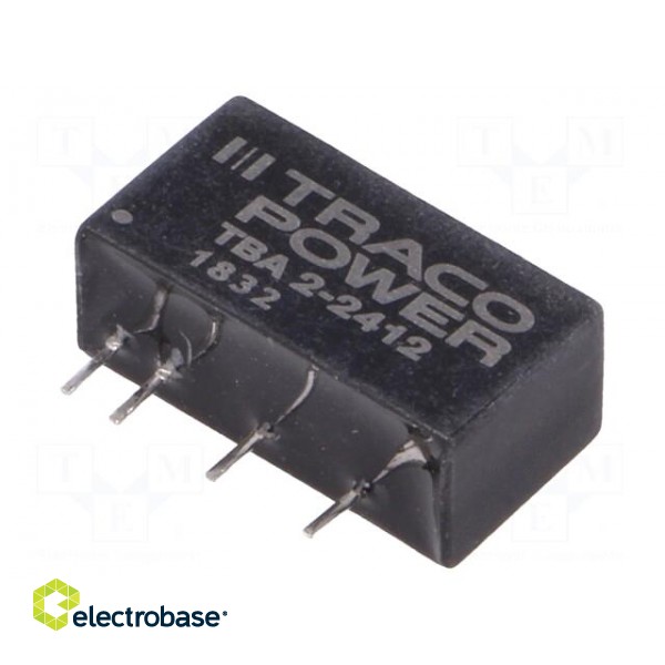 Converter: DC/DC | 2W | Uin: 21.6÷26.4V | Uout: 12VDC | Iout: 165mA | SIP7