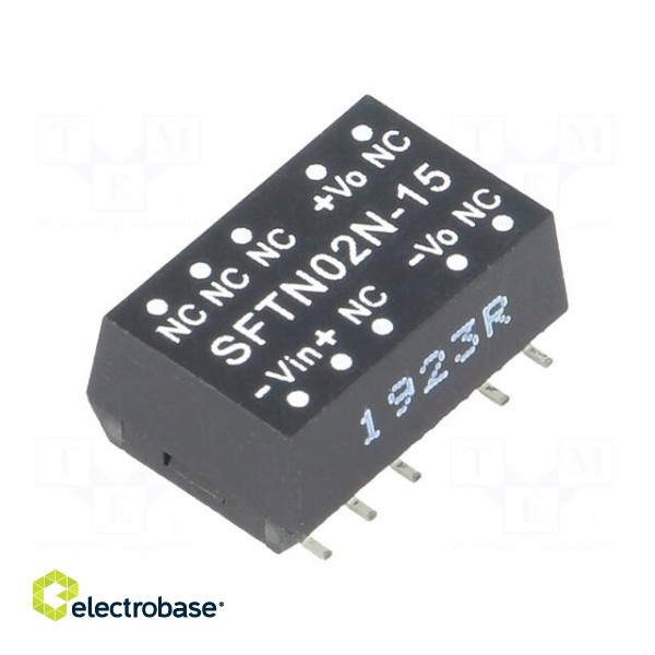 Converter: DC/DC | 2W | Uin: 21.6÷26.4V | Uout: 15VDC | Iout: 27÷133mA image 1