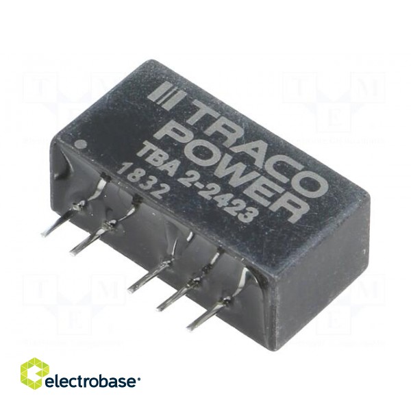 Converter: DC/DC | 2W | Uin: 21.6÷26.4V | Uout: 15VDC | Uout2: -15VDC