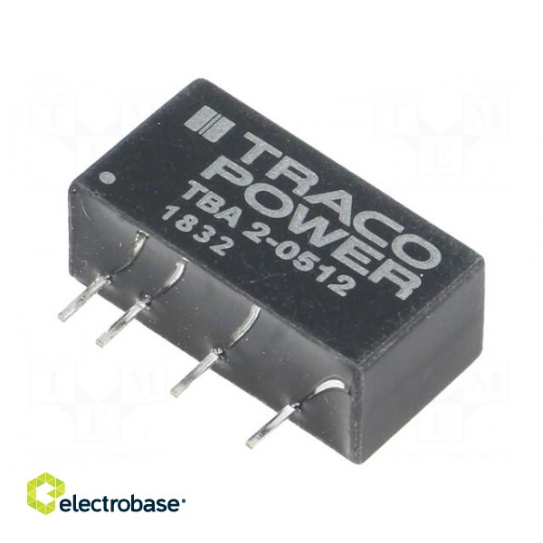 Converter: DC/DC | 2W | Uin: 4.5÷5.5V | Uout: 12VDC | Iout: 165mA | SIP7