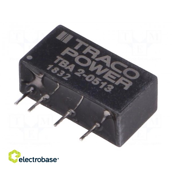 Converter: DC/DC | 2W | Uin: 4.5÷5.5V | Uout: 15VDC | Iout: 130mA | SIP7