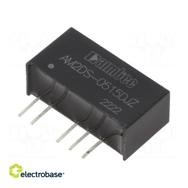 Converter: DC/DC | 2W | Uin: 4.5÷5.5V | Uout: 15VDC | Uout2: -15VDC | SIP7