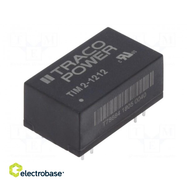 Converter: DC/DC | 2W | Uin: 9÷18V | 12VDC | Iout: 167mA | DIP16 | 7g | OUT: 1 image 1