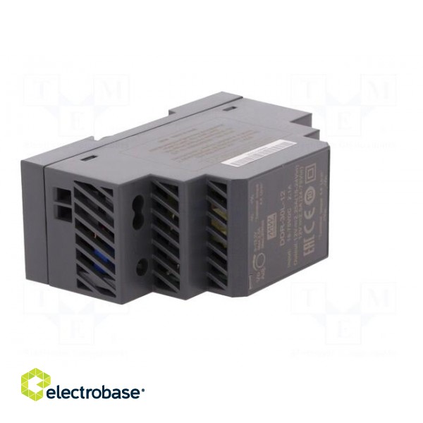 Power supply: DC/DC | 30W | 12VDC | 2.5A | 18÷75VDC | Mounting: DIN | 120g image 8