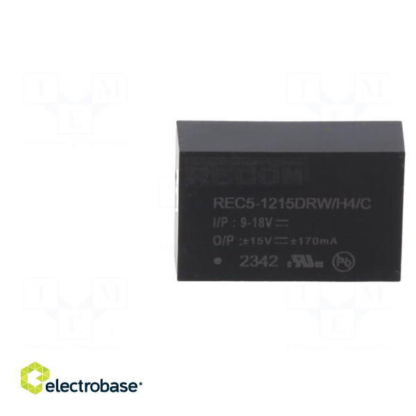 Converter: DC/DC | 5W | Uin: 9÷18V | Uout: 15VDC | Uout2: -15VDC | DIP24 image 3