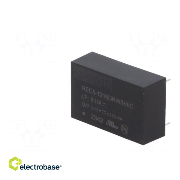 Converter: DC/DC | 5W | Uin: 9÷18V | Uout: 15VDC | Uout2: -15VDC | DIP24 image 4