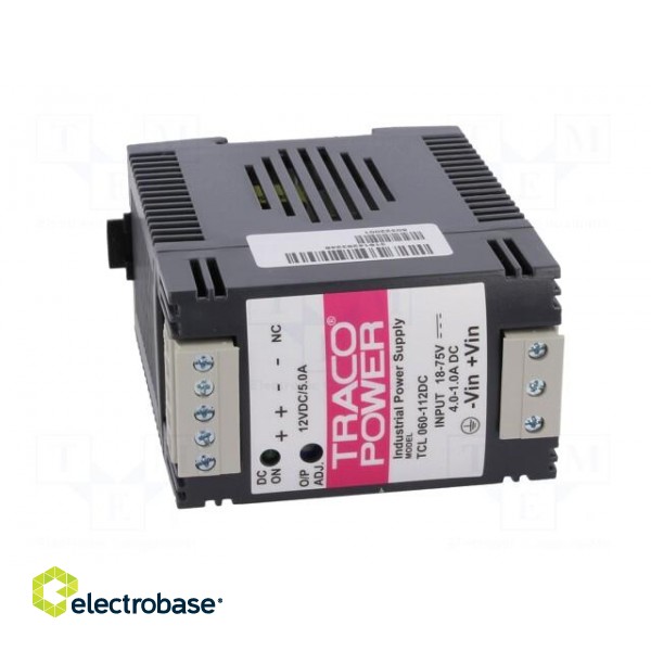 Converter: DC/DC | 60W | Uin: 18÷75V | Uout: 12VDC | Iout: 5A | TCL-DC image 10