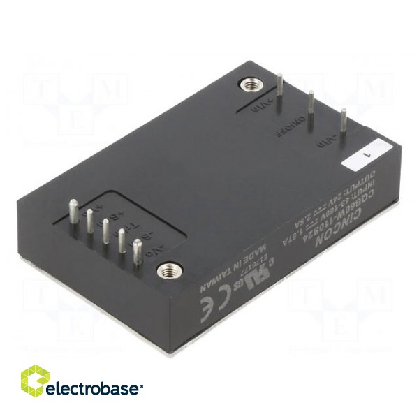 Converter: DC/DC | 60W | Uin: 43÷160V | Uout: 24VDC | Iout: 2.5A | 200kHz image 1