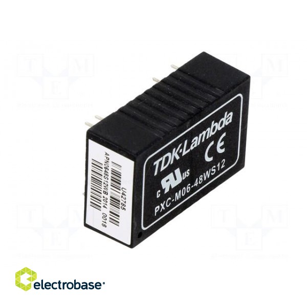 Converter: DC/DC | 6W | Uin: 18÷75V | Uout: 12VDC | Iout: 500mA | DIP24 image 2