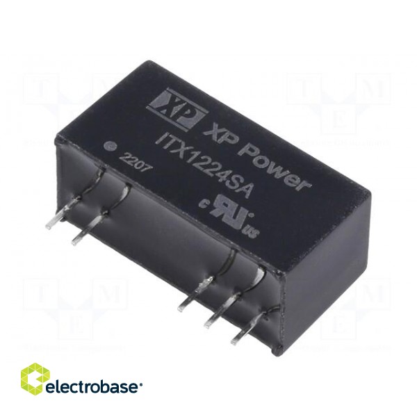 Converter: DC/DC | 6W | Uin: 9÷18V | Uout: 24VDC | Iout: 250mA | SIP8 | THT