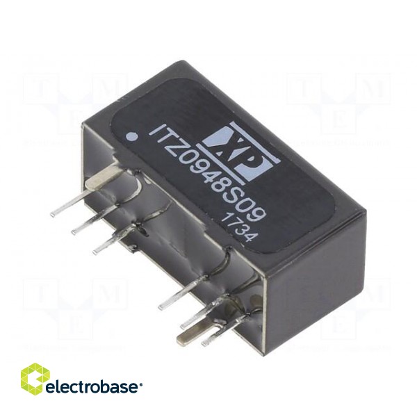 Converter: DC/DC | 9W | Uin: 18÷75V | Uout: 9VDC | Iout: 1000mA | SIP8 | THT