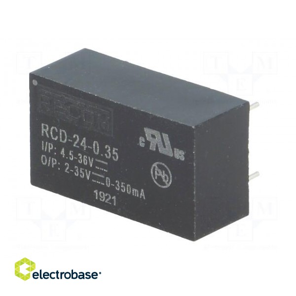 Converter: DC/DC | Uin: 4.5÷36V | Uout: 2÷35VDC | Iout: 350mA | 4.5g фото 2