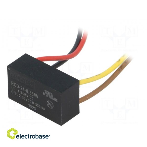 Converter: DC/DC | Uin: 4.5÷36V | Uout: 2÷35VDC | Iout: 350mA | cables