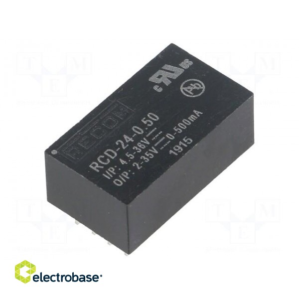 Converter: DC/DC | Uin: 4.5÷36V | Uout: 2÷35VDC | Iout: 500mA | PCB | LED image 1