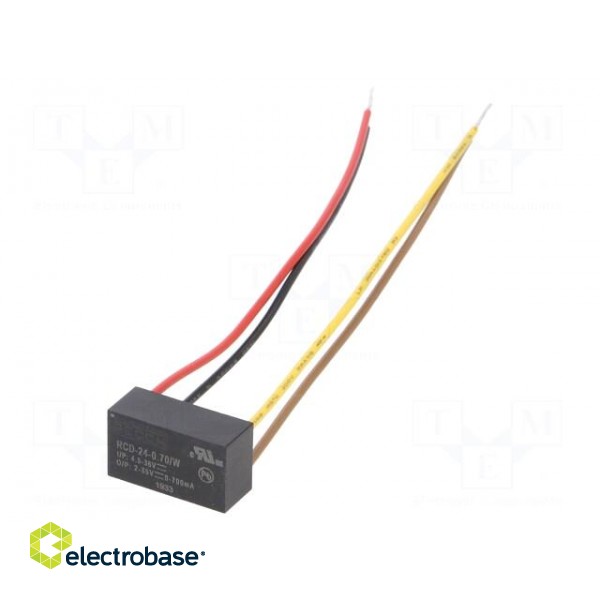 Converter: DC/DC | Uin: 4.5÷36V | Uout: 2÷35VDC | Iout: 700mA | cables