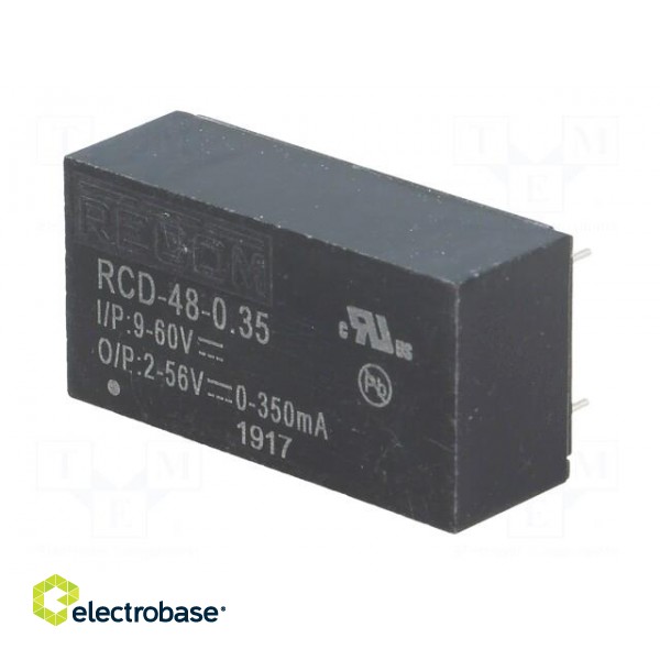 Converter: DC/DC | Uin: 9÷60V | Uout: 2÷56VDC | Iout: 350mA | PCB | RCD-48 image 2