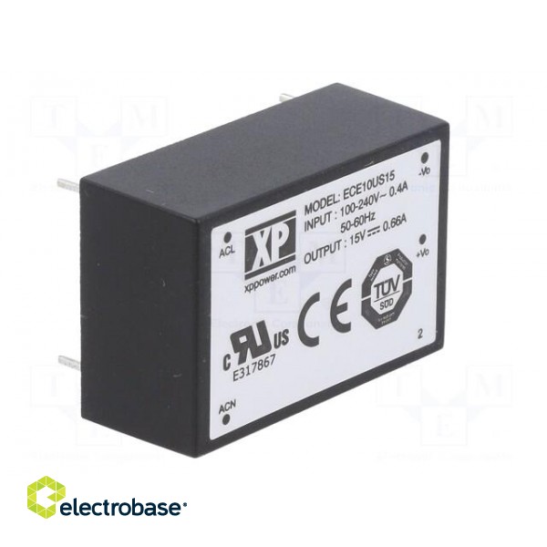 Converter: AC/DC | 10W | 85÷264VAC | Usup: 120÷370VDC | Uout: 15VDC image 2