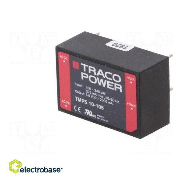 Converter: AC/DC | 10W | 85÷264VAC | Usup: 120÷370VDC | Uout: 5VDC | 80% image 4