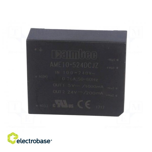 Converter: AC/DC | 10W | Uout: 5VDC | Iout: 1A | 81% | Mounting: PCB | 3kV image 3