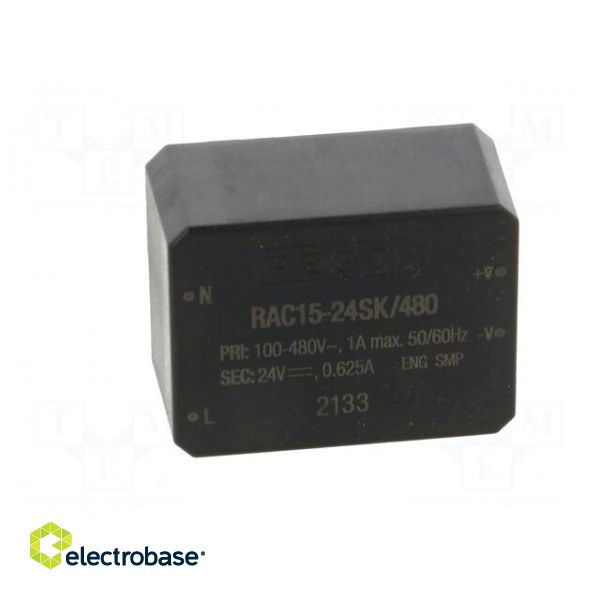 Converter: AC/DC | 15W | 85÷528VAC | Usup: 120÷750VDC | Uout: 24VDC image 3