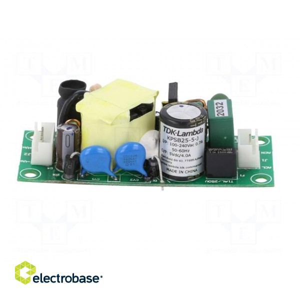 Power supply: switched-mode | open | 25W | 90÷264VAC | 5VDC | 4A | 81% image 8