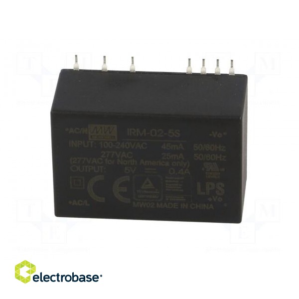 Converter: AC/DC | 2W | 85÷305VAC | Usup: 120÷430VDC | Uout: 5VDC | OUT: 1 image 3