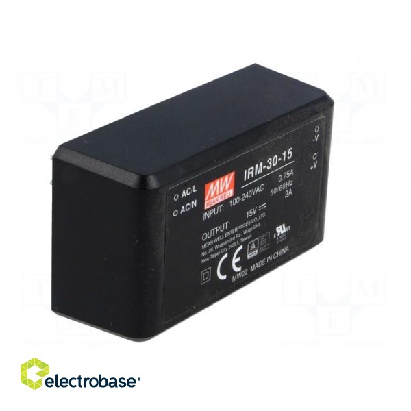 Converter: AC/DC | 30W | 85÷264VAC | 15VDC | Iout: 2000mA | OUT: 1 | 88% image 8