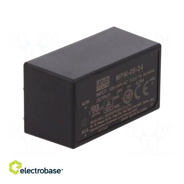 Power supply: switched-mode | modular | 5.5W | 24VDC | 230mA | 35g | 82% image 2