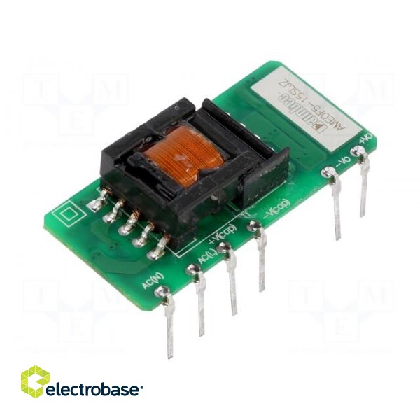 Converter: AC/DC | 5W | Uout: 15VDC | Iout: 340mA | 77% | Mounting: PCB image 1