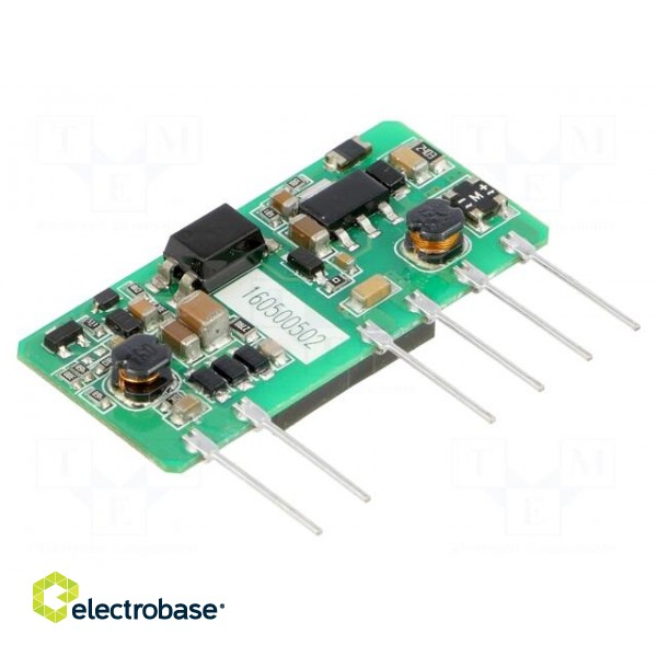 Converter: AC/DC | 5W | Uout: 5VDC | Iout: 1000mA | 74% | Mounting: PCB фото 1