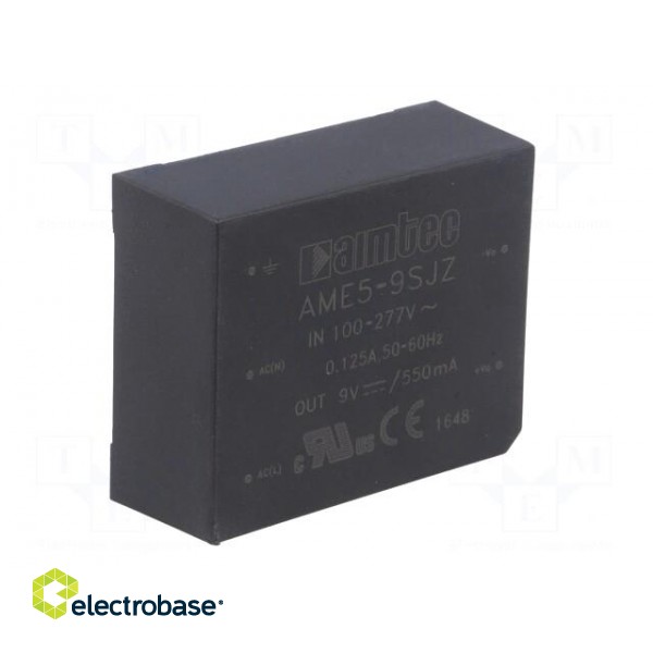 Converter: AC/DC | 5W | Uout: 9VDC | Iout: 0.55A | 79% | Mounting: PCB image 2