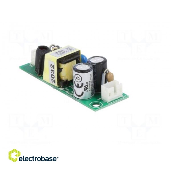 Power supply: switched-mode | open | 6W | 90÷264VAC | 15VDC | 0.4A | 81% paveikslėlis 9