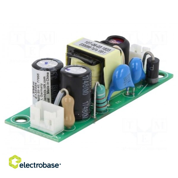 Power supply: switched-mode | open | 6W | 90÷264VAC | 9VDC | 0.67A | 81% image 1