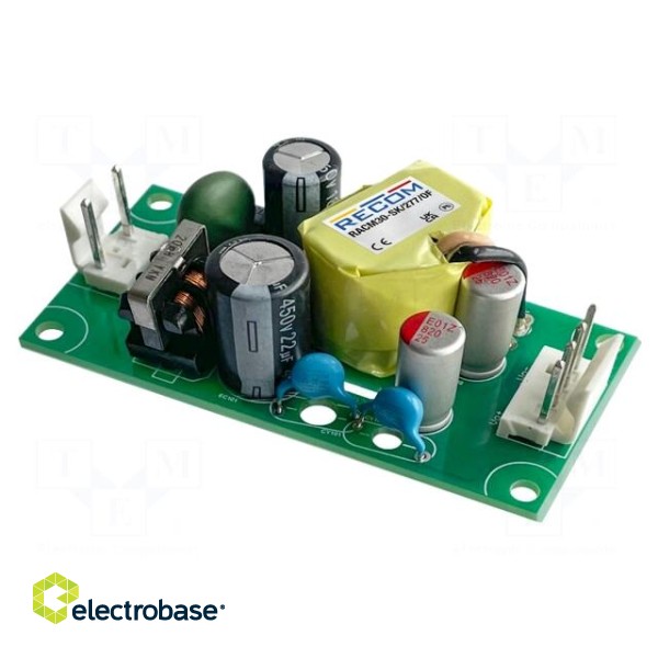 Power supply: switched-mode | open | 30W | 85÷305VAC | OUT: 1 | 5VDC