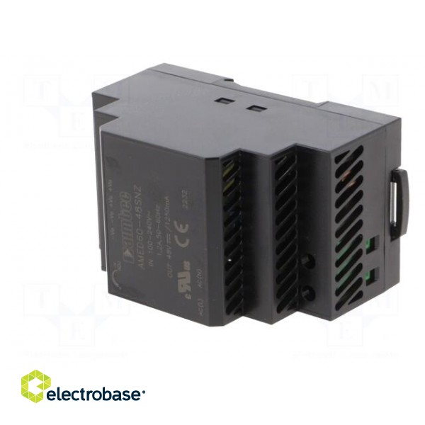 Power supply: switched-mode | for DIN rail | 60W | 48VDC | 1.25A | 91% image 2