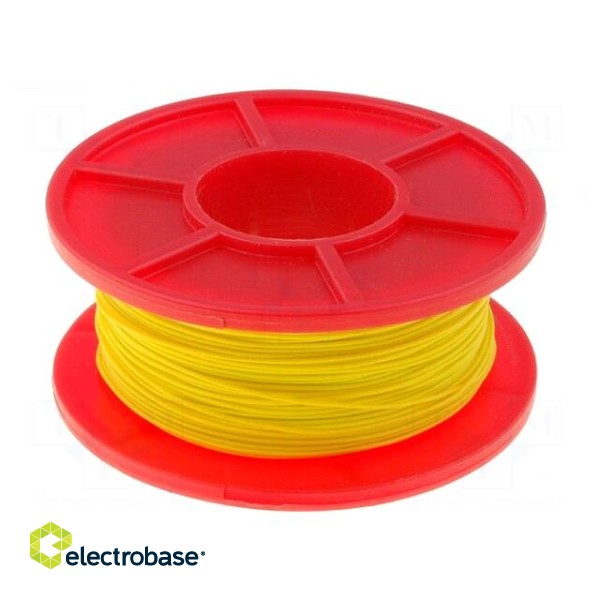 Wire | solid | Cu | 30AWG | yellow | kynar 460 (PVDF) | 300V | 50m