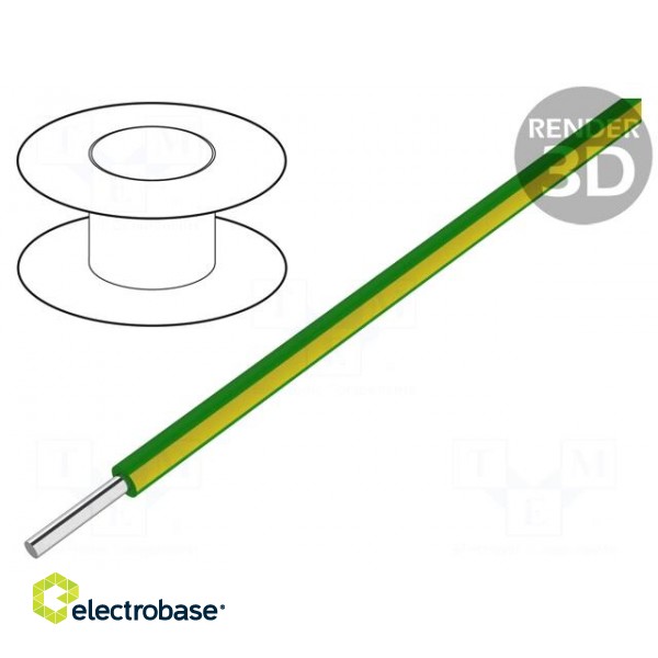Wire | EcoWire | solid | Cu | 18AWG | green-yellow | MPPE | 600V | 30,5m