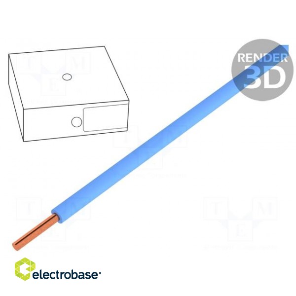 Wire | H05V-U | solid | Cu | 1mm2 | blue | PVC | 300/500V | 100m | CPR: Eca