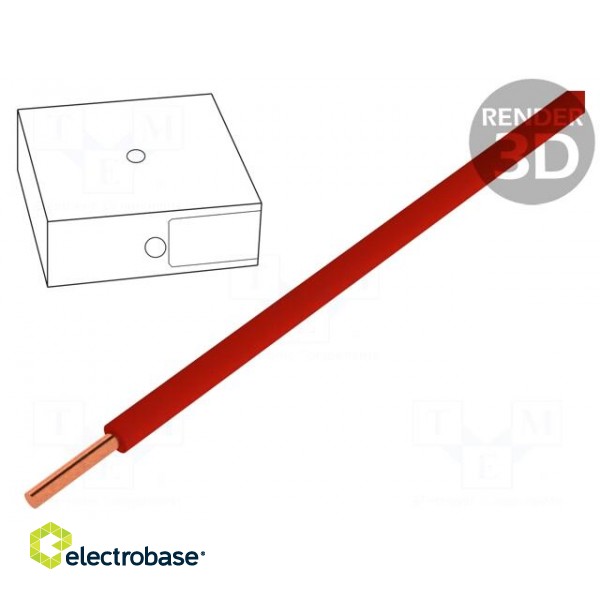 Wire | H07V-U | 1.5mm2 | solid | Cu | PVC | red | 450V,750V | 100m | CPR: Eca